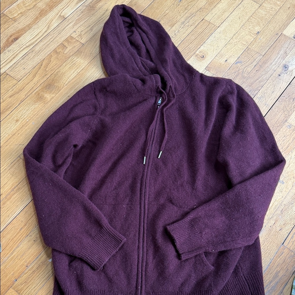 Quince Burgundy Full-Zip Hoodie